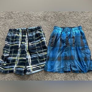 Sonoma navy blue plaid swim trunks shorts men’s m medium